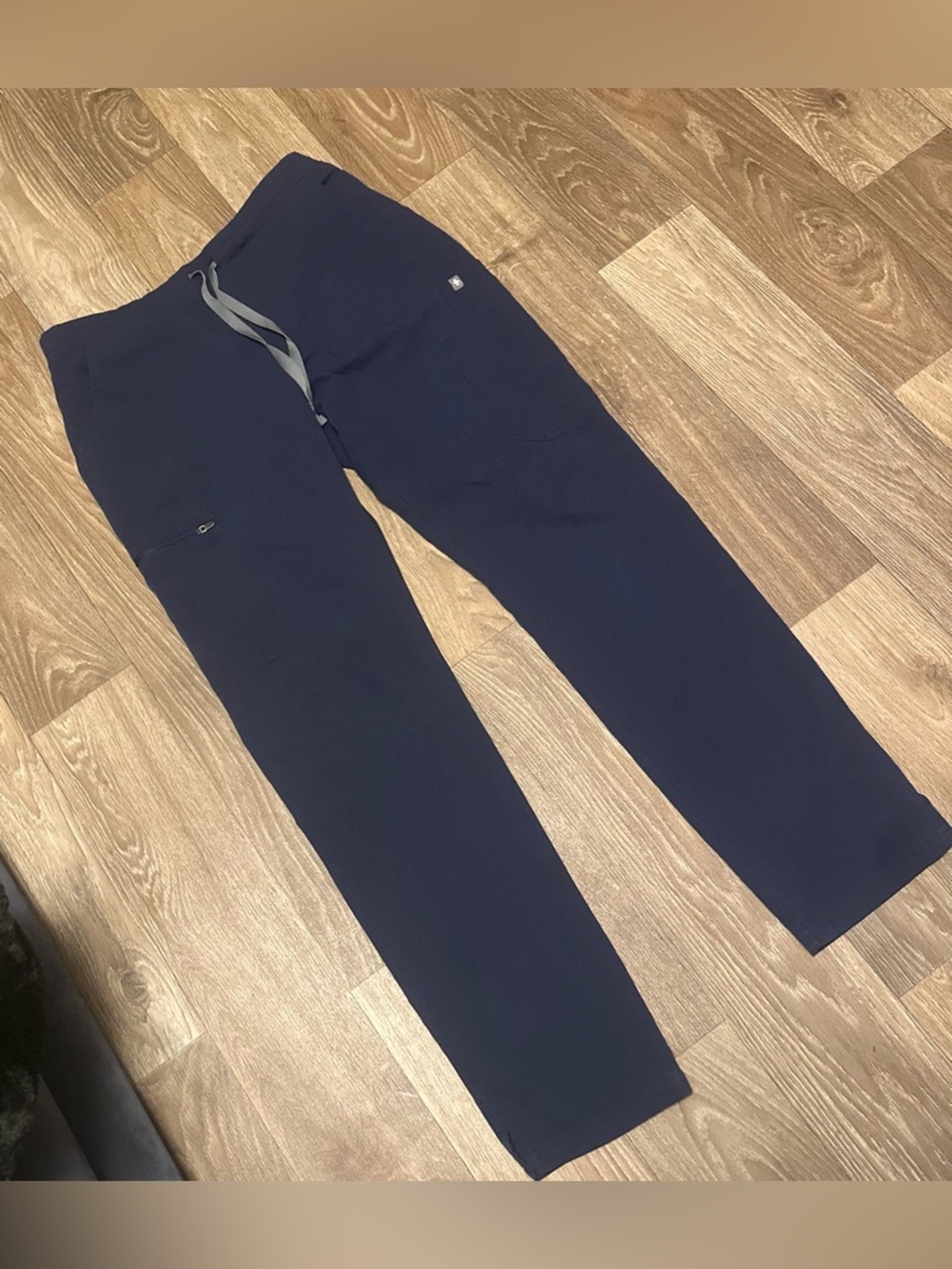 🔥 FIGS Yola Elastic Waistband Skinny Scrub Pants NAVY Sz SMALL